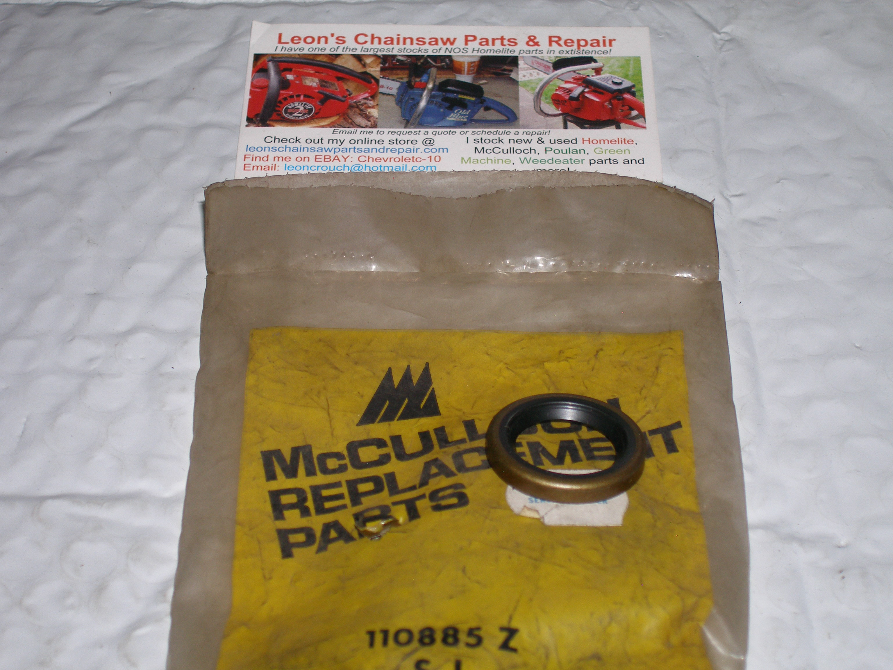 Vintage McCulloch 104128 Crankcase Oil Seal 105603 Go Kart Chainsaw 110885 NOS 